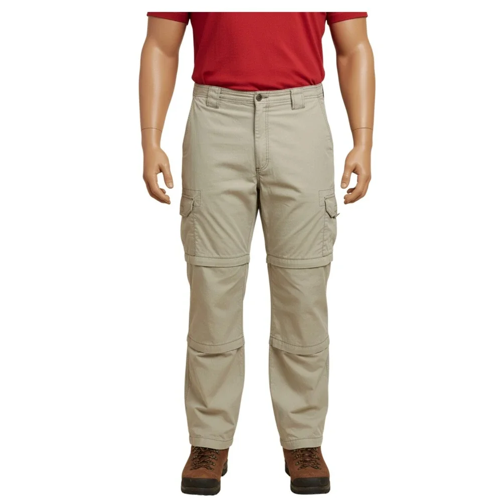 Eddie Bauer Convertible Zip Off Cargo Pants Mens 44x30 Khaki 3-in-1 Gorpcore